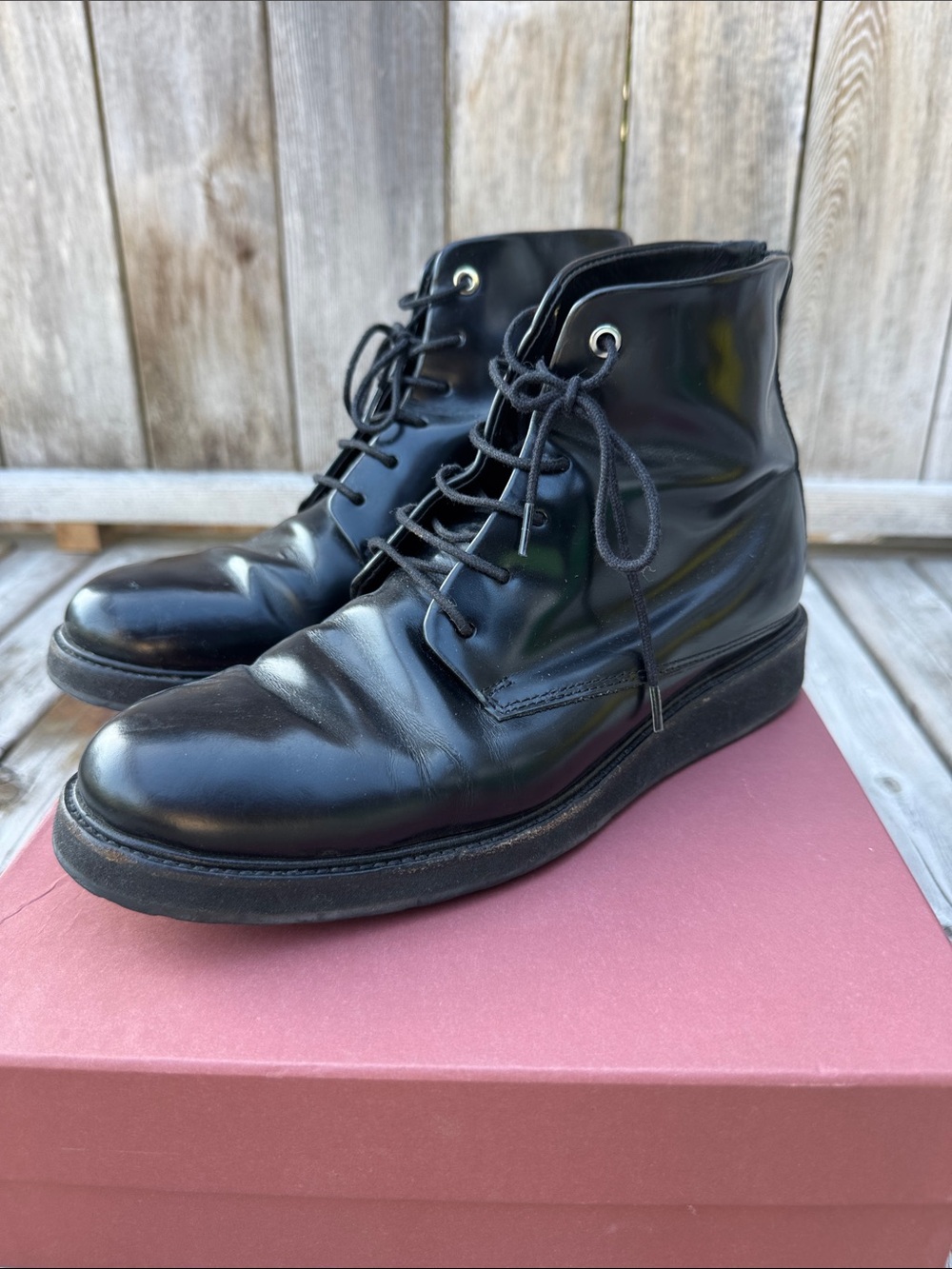WANT Les Essentiels Menara Hi Black Leather Lace-Up Ankle Boots